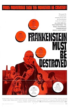 غلاف فيلم Frankenstein Must Be Destroyed 1969 مترجم